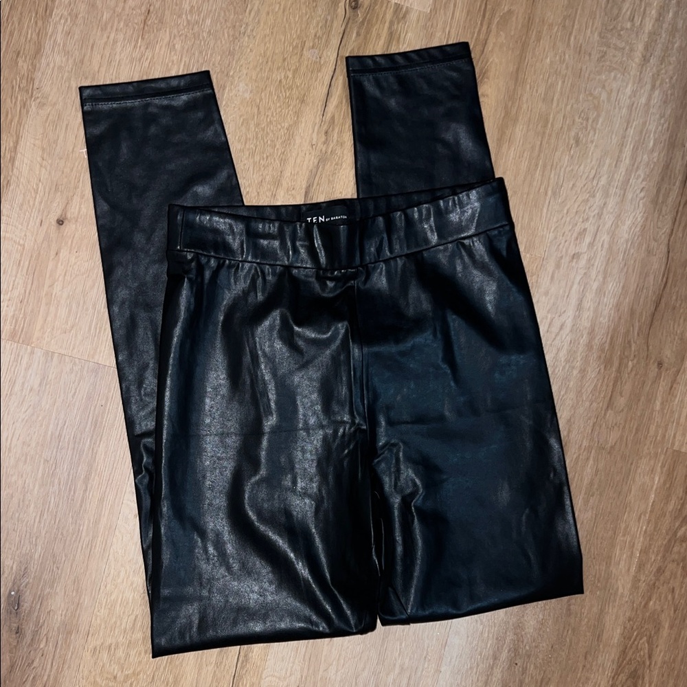 Aritzia Ten by Babaton Black Faux Leather Pants